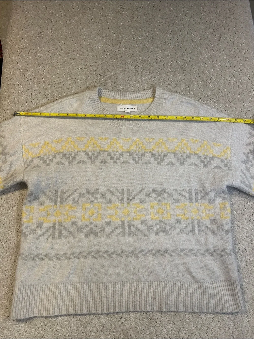 Lucky Brand Sweater Womens Fair Isle Crew Neck Pullover - Size L - Picture 6 of 7